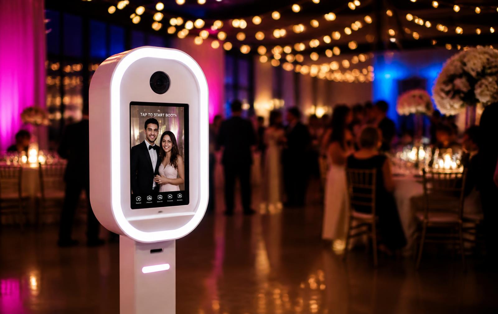 Borne à selfie installée lors d'une soirée